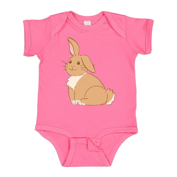 Inktastic Easter Cute Floppy Ear Brown Bunny Boys or Girls Baby Bodysuit