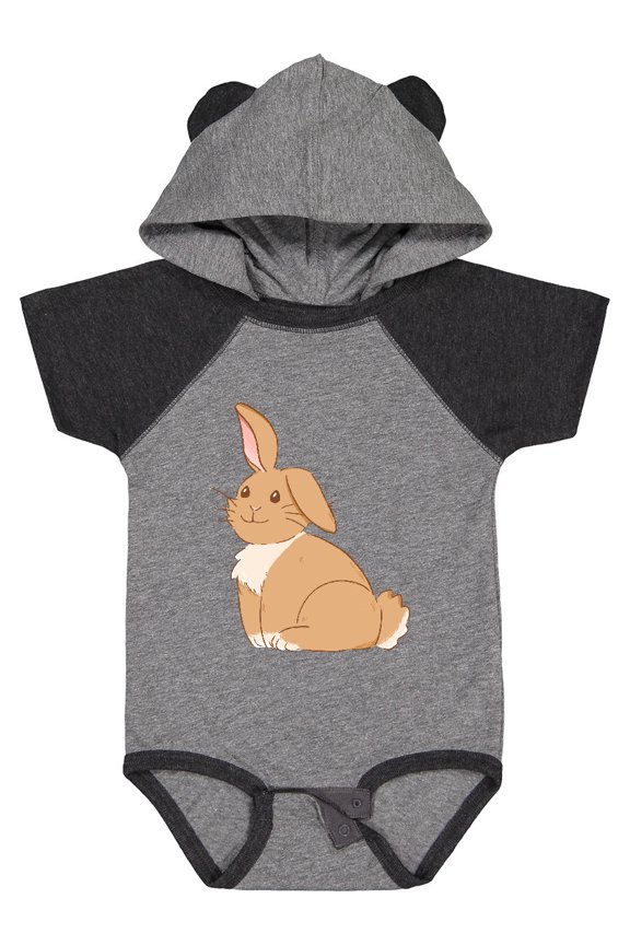 Easter Cute Floppy Ear Brown Bunny Boys or Girls Baby Bodysuit