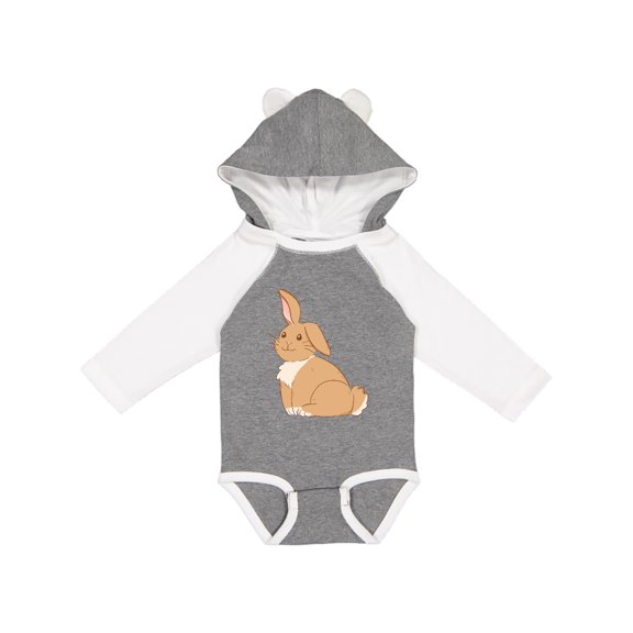 Inktastic Easter Cute Floppy Ear Brown Bunny Boys or Girls Long Sleeve Baby Bodysuit
