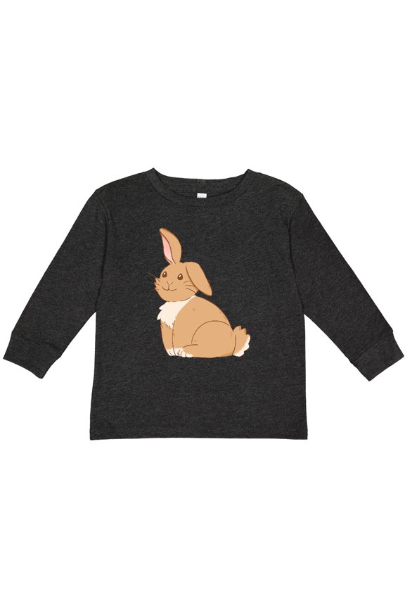 Easter Cute Floppy Ear Brown Bunny Boys or Girls Long Sleeve Toddler T-Shirt