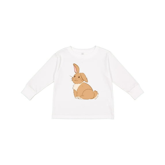 Inktastic Easter Cute Floppy Ear Brown Bunny Boys or Girls Long Sleeve Toddler T-Shirt