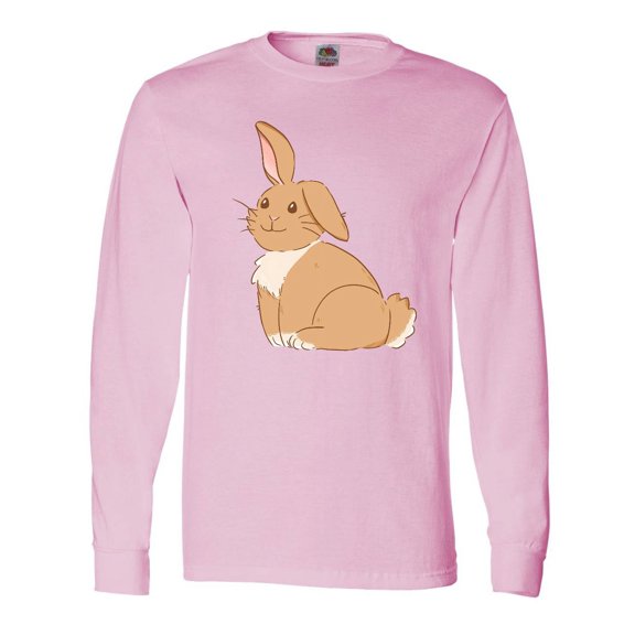 Inktastic Easter Cute Floppy Ear Brown Bunny Long Sleeve T-Shirt