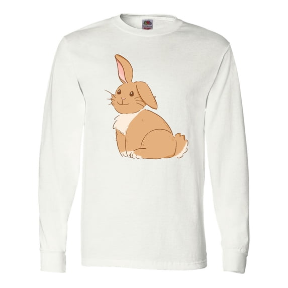Inktastic Easter Cute Floppy Ear Brown Bunny Long Sleeve T-Shirt