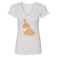 thumbnail image 1 of Inktastic Easter Cute Floppy Ear Brown Bunny Women's V-Neck T-Shirt, 1 of 5