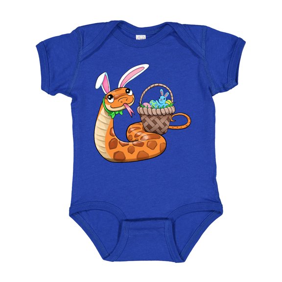Inktastic Easter Cute Snake with Basket and Bunny Ears Boys or Girls Baby Bodysuit