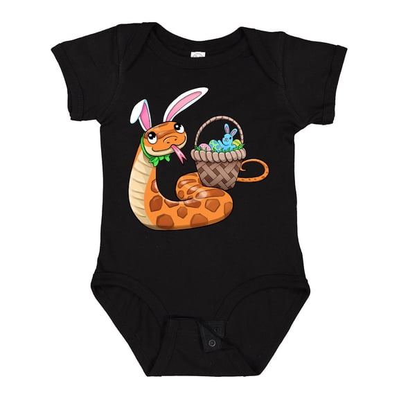 Inktastic Easter Cute Snake with Basket and Bunny Ears Boys or Girls Baby Bodysuit