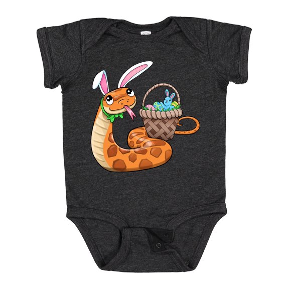 Inktastic Easter Cute Snake with Basket and Bunny Ears Boys or Girls Baby Bodysuit