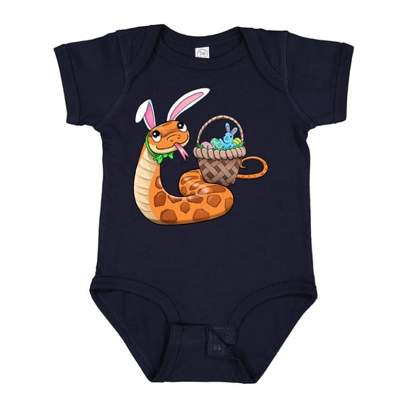 Inktastic Easter Cute Snake with Basket and Bunny Ears Boys or Girls Baby Bodysuit