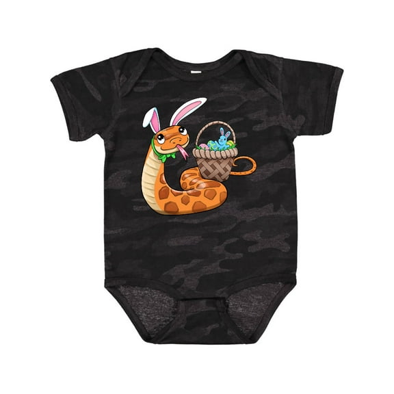 Inktastic Easter Cute Snake with Basket and Bunny Ears Boys or Girls Baby Bodysuit