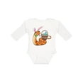 thumbnail image 1 of Inktastic Easter Cute Snake with Basket and Bunny Ears Boys or Girls Long Sleeve Baby Bodysuit, 1 of 5
