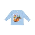 thumbnail image 1 of Inktastic Easter Cute Snake with Basket and Bunny Ears Boys or Girls Long Sleeve Toddler T-Shirt, 1 of 5
