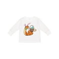 thumbnail image 1 of Inktastic Easter Cute Snake with Basket and Bunny Ears Boys or Girls Long Sleeve Toddler T-Shirt, 1 of 5