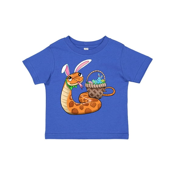 Inktastic Easter Cute Snake with Basket and Bunny Ears Boys or Girls Toddler T-Shirt