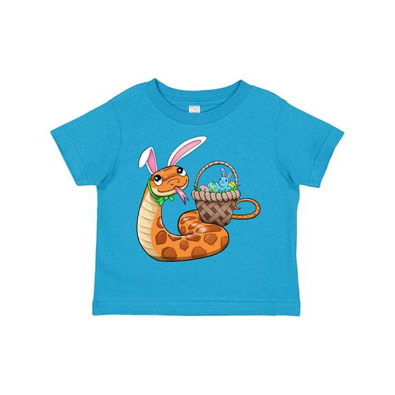 Inktastic Easter Cute Snake with Basket and Bunny Ears Boys or Girls Toddler T-Shirt