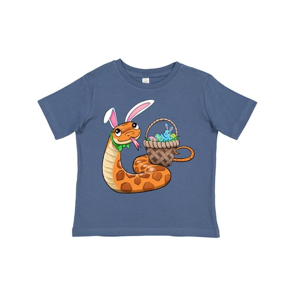 Inktastic Easter Cute Snake with Basket and Bunny Ears Boys or Girls Toddler T-Shirt