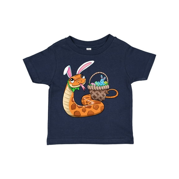 Inktastic Easter Cute Snake with Basket and Bunny Ears Boys or Girls Toddler T-Shirt