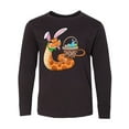 thumbnail image 1 of Inktastic Easter Cute Snake with Basket and Bunny Ears Long Sleeve Youth T-Shirt, 1 of 5