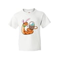 thumbnail image 1 of Inktastic Easter Cute Snake with Basket and Bunny Ears Youth T-Shirt, 1 of 5