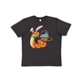 thumbnail image 1 of Inktastic Easter Cute Snake with Basket and Bunny Ears Youth T-Shirt, 1 of 5