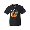 thumbnail image 1 of Inktastic Easter Cute Snake with Basket and Bunny Ears Youth T-Shirt, 1 of 5