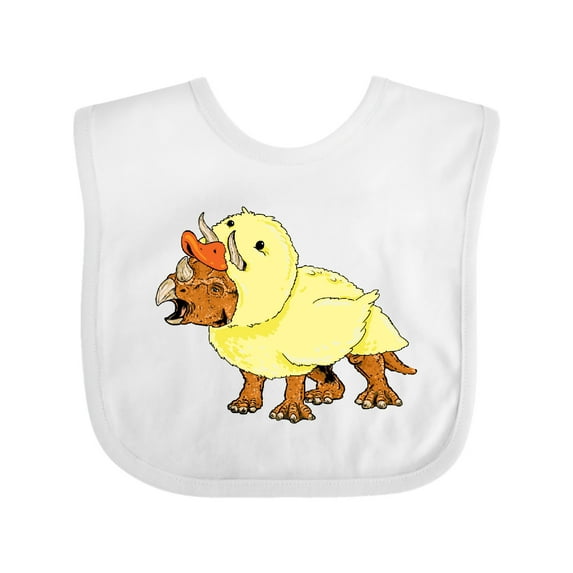 Inktastic Easter Duck Triceratops Boys or Girls Baby Bib