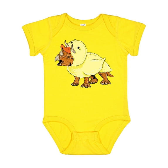 Inktastic Easter Duck Triceratops Boys or Girls Baby Bodysuit