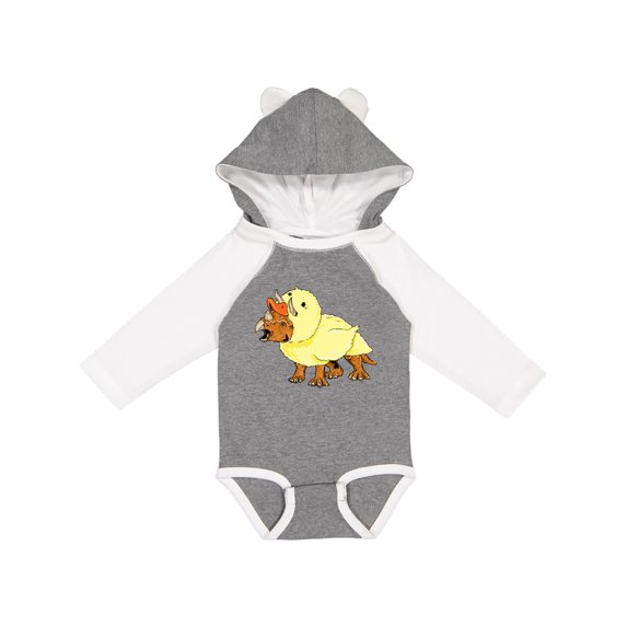 Inktastic Easter Duck Triceratops Boys or Girls Long Sleeve Baby Bodysuit