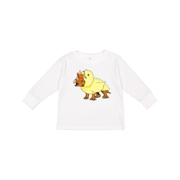 Inktastic Easter Duck Triceratops Boys or Girls Long Sleeve Toddler T-Shirt