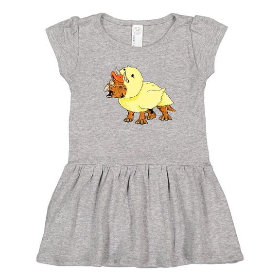 Inktastic Easter Duck Triceratops Girls Toddler Dress