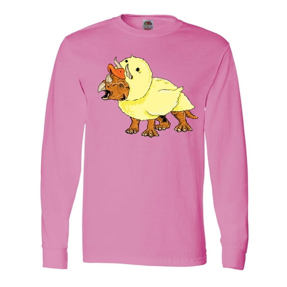 Inktastic Easter Duck Triceratops Long Sleeve T-Shirt
