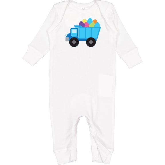 Inktastic Easter Egg Truck Boys Baby Romper Coveralls