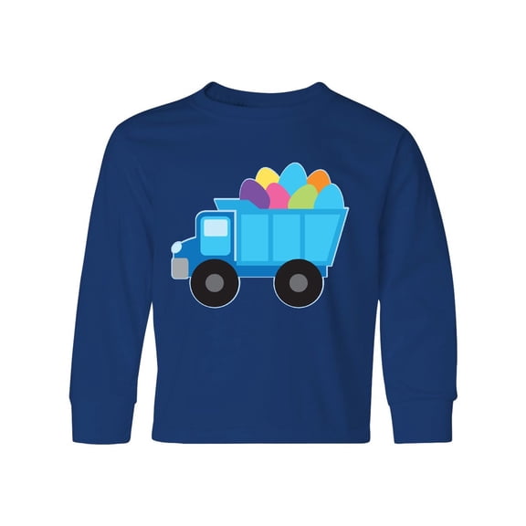 Inktastic Easter Egg Truck Boys Long Sleeve Youth T-Shirt