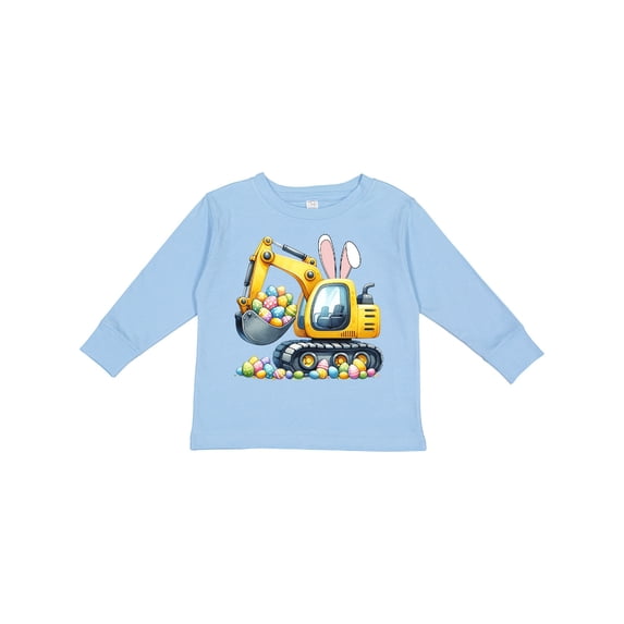 Inktastic Easter Excavator Bunny Ears Egg Hunt Boys or Girls Long Sleeve Toddler T-Shirt