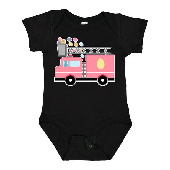 Inktastic Easter Fire Truck Egg Hunt Bunny Boys or Girls Baby Bodysuit