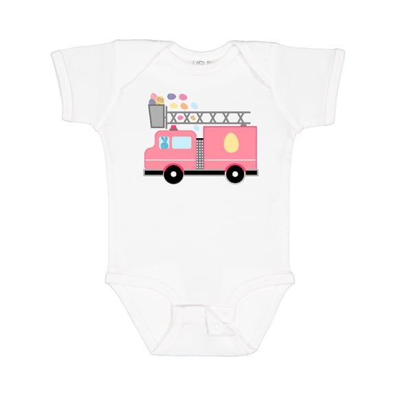 Inktastic Easter Fire Truck Egg Hunt Bunny Boys or Girls Baby Bodysuit