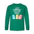 thumbnail image 1 of Inktastic Easter Hangin' with My Peeps Long Sleeve Youth T-Shirt, 1 of 5