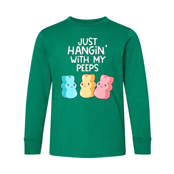 Inktastic Easter Hangin' with My Peeps Long Sleeve Youth T-Shirt