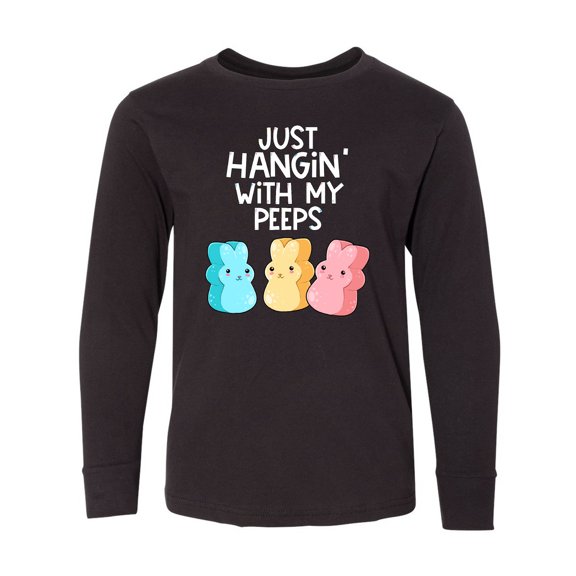 Inktastic Easter Hangin' with My Peeps Long Sleeve Youth T-Shirt