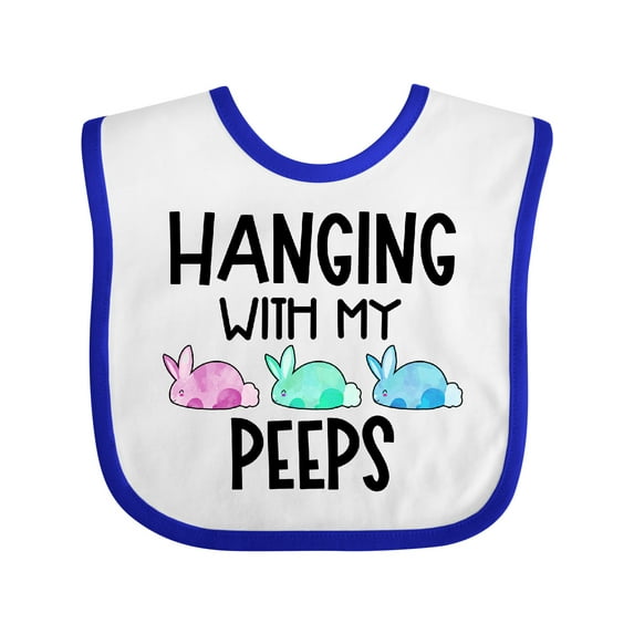 Inktastic Easter Hanging with My Peeps Pastel Bunnies Boys or Girls Baby Bib
