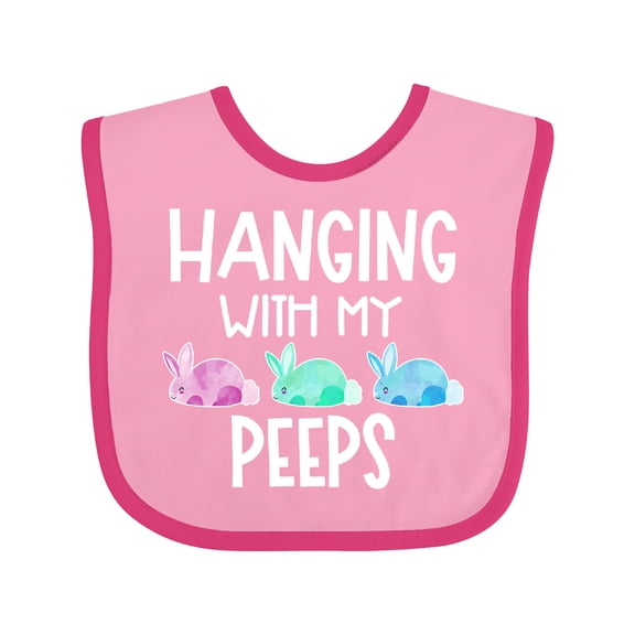 Inktastic Easter Hanging with My Peeps Pastel Bunnies Boys or Girls Baby Bib