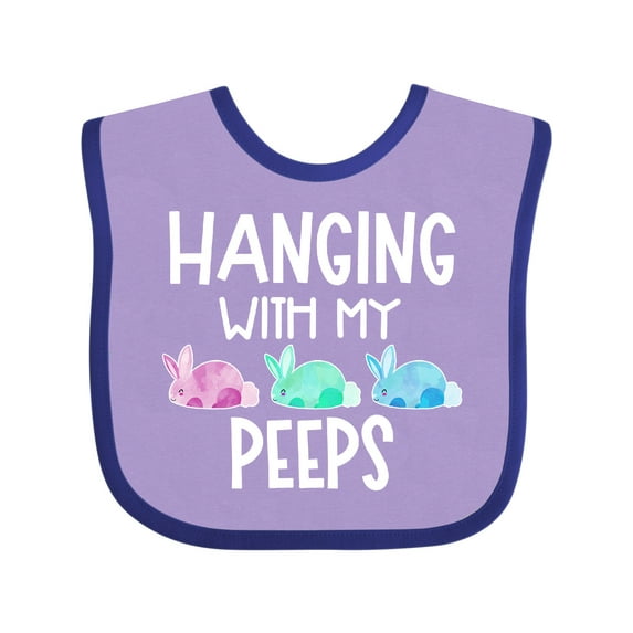 Inktastic Easter Hanging with My Peeps Pastel Bunnies Boys or Girls Baby Bib