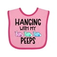 thumbnail image 1 of Inktastic Easter Hanging with My Peeps Pastel Bunnies Boys or Girls Baby Bib, 1 of 4
