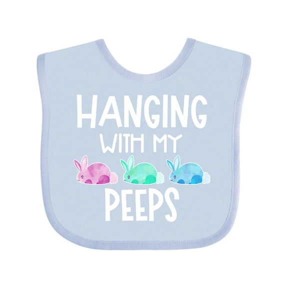 Inktastic Easter Hanging with My Peeps Pastel Bunnies Boys or Girls Baby Bib