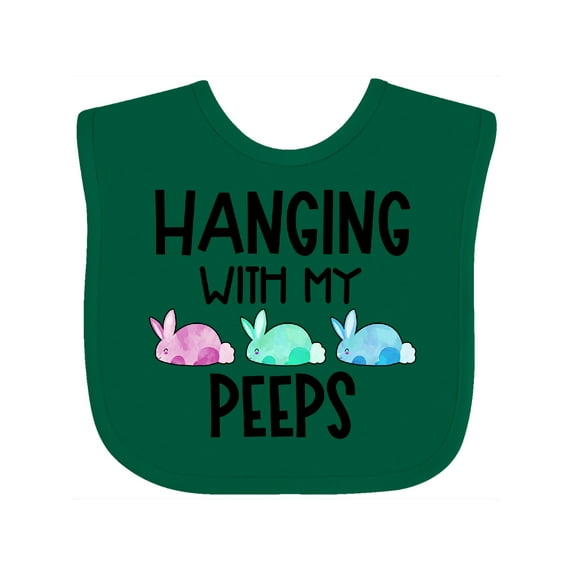 Inktastic Easter Hanging with My Peeps Pastel Bunnies Boys or Girls Baby Bib
