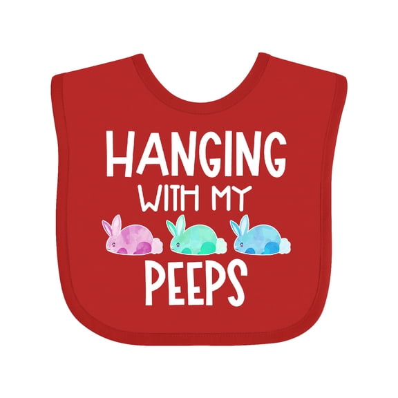 Inktastic Easter Hanging with My Peeps Pastel Bunnies Boys or Girls Baby Bib