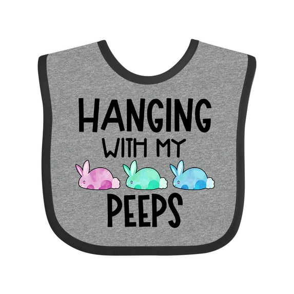 Inktastic Easter Hanging with My Peeps Pastel Bunnies Boys or Girls Baby Bib