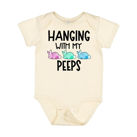 Inktastic Easter Hanging with My Peeps Pastel Bunnies Boys or Girls Baby Bodysuit