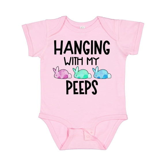 Inktastic Easter Hanging with My Peeps Pastel Bunnies Boys or Girls Baby Bodysuit