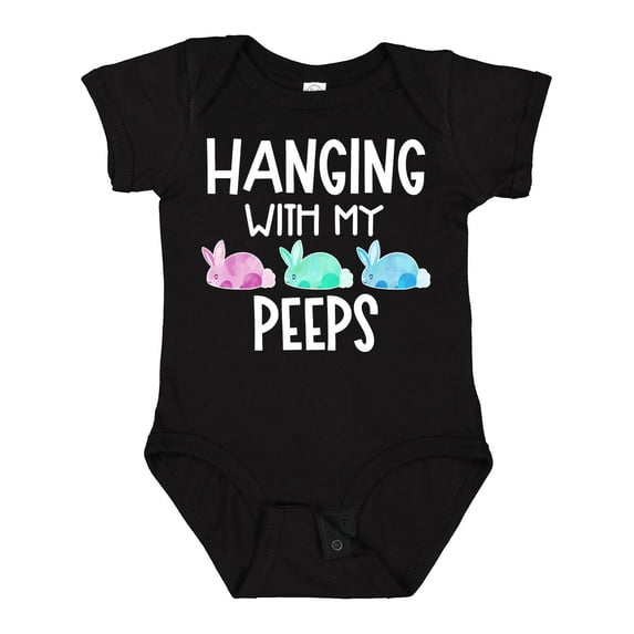 Inktastic Easter Hanging with My Peeps Pastel Bunnies Boys or Girls Baby Bodysuit