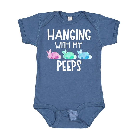 Inktastic Easter Hanging with My Peeps Pastel Bunnies Boys or Girls Baby Bodysuit